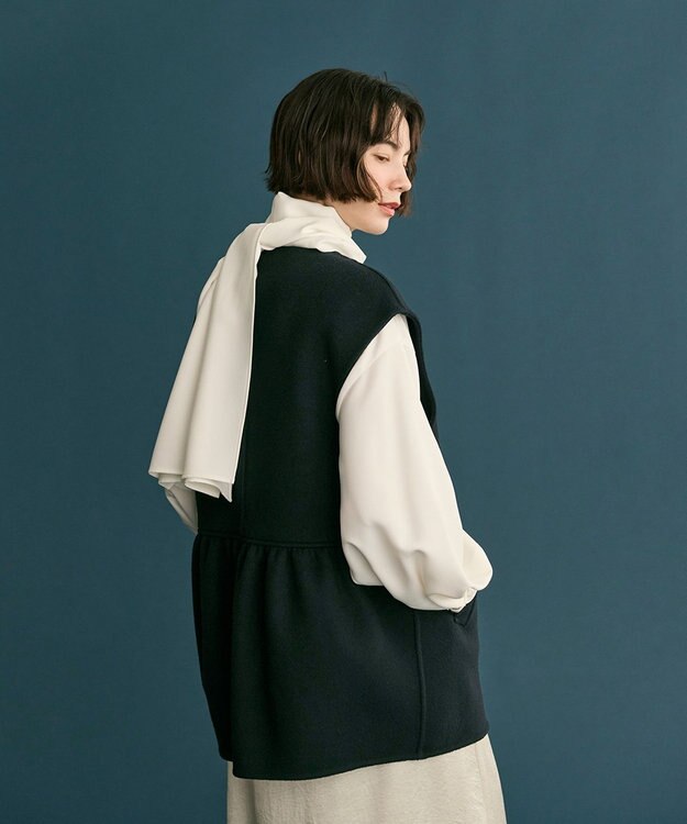 #Newans バックペプラムダブルフェイスジレ