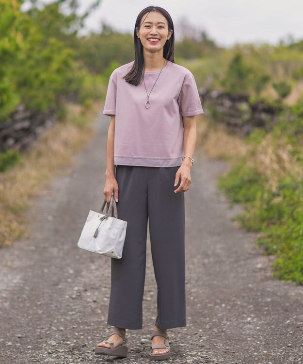 J.PRESS LADIES S 【WEB限定カラーあり・洗える】Lightジョーゼット ワイド パンツ グレー系