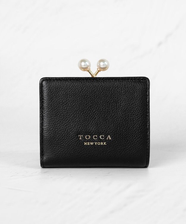 TOCCA POINT OF PEARL BIIFOLOD WALLET 2つ折り財布 ブラック系