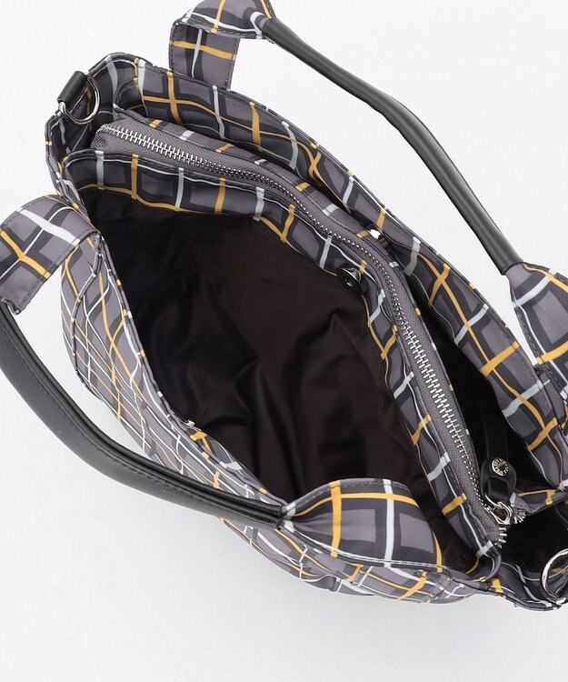 Y'SACCS ドローイングチェック 2WAYトートバッグ グレー