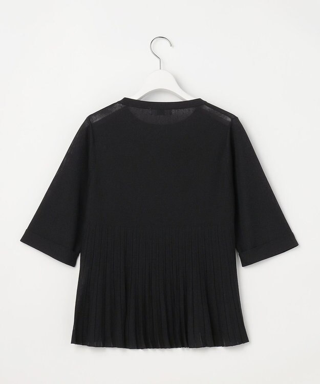 J.PRESS LADIES Vis/Pe スパーク バックプリーツ ニット ネイビー系