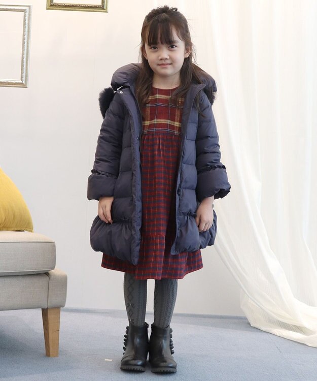 組曲 KIDS 【110-140cm】ロングダウンコート ネイビー系