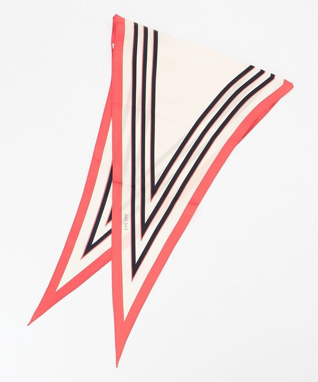 23区 【CLASSY.6月号掲載】ストライプ ダイヤ スカーフ スカーレット