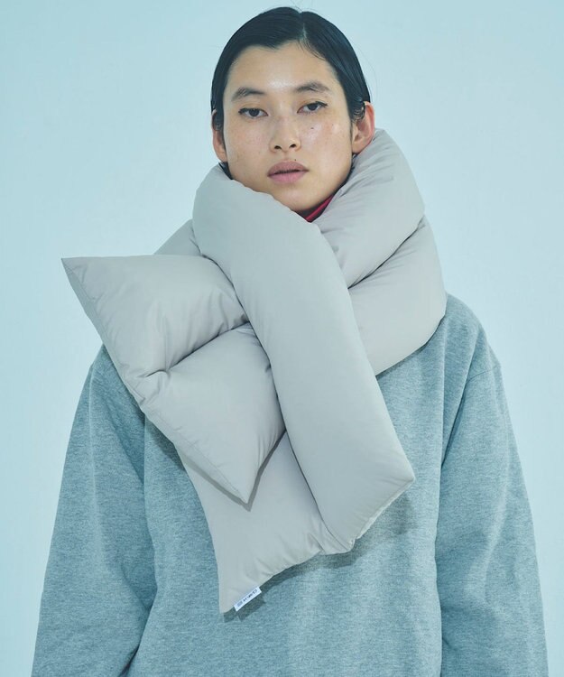 KWD 【日本製】DOWN SCARF グリーンダウン ダウンスカーフ グレージュ