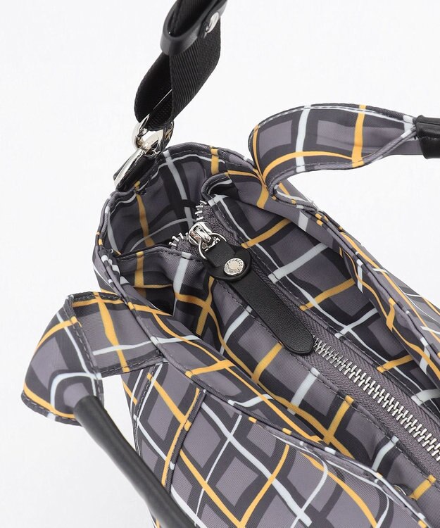 Y'SACCS ドローイングチェック 2WAYトートバッグ グレー