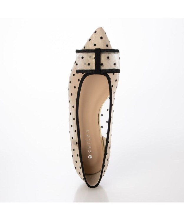 MODE ET JACOMO <carino>ドットチュールパンプス ベージュコンビ
