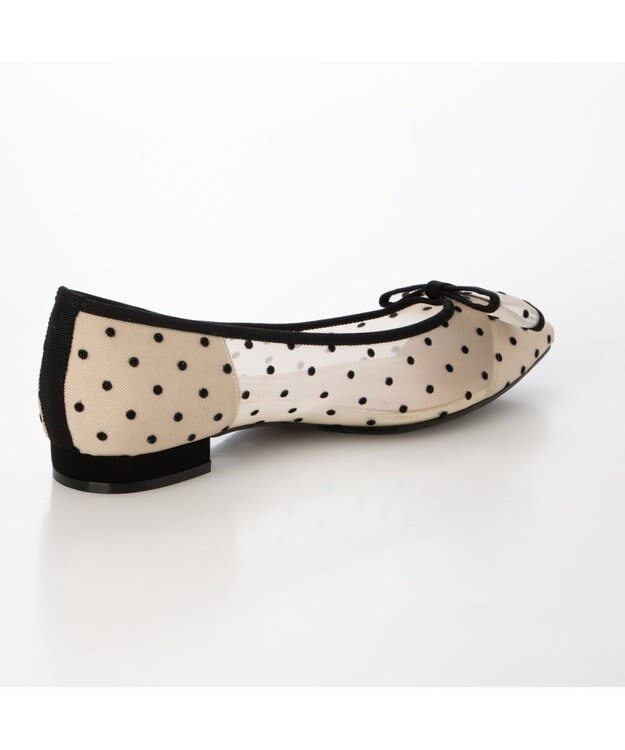 MODE ET JACOMO <carino>ドットチュールパンプス ベージュコンビ