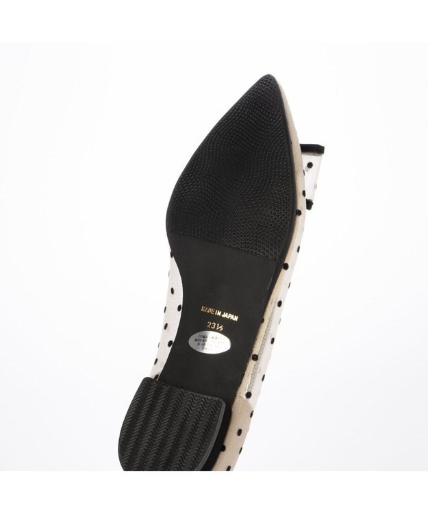 MODE ET JACOMO <carino>ドットチュールパンプス ベージュコンビ
