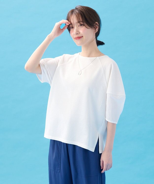 ANY L 【洗濯機可】サッカーランタンスリーブプルオーバー オフ