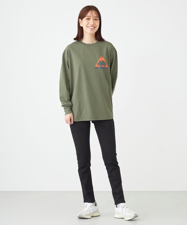 SHARE PARK LADIES 【UNISEX】UVカット アートコラボロングTシャツ〈CAMP〉（S・Mサイズ） カーキ