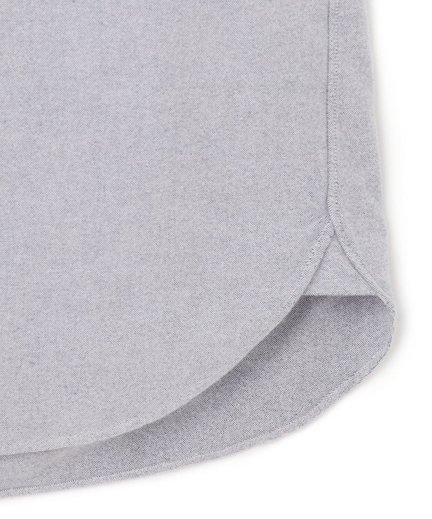 J.PRESS YORK STREET 【UNISEX】オックス起毛 バンドカラーシャツ ライトグレー系