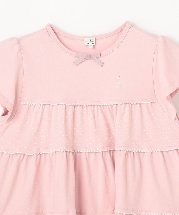 組曲 KIDS 【150-160㎝】 ドットティアードチュニック ピンク