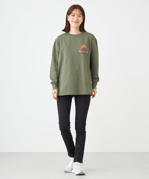 SHARE PARK LADIES 【UNISEX】UVカット アートコラボロングTシャツ〈CAMP〉（S・Mサイズ） カーキ