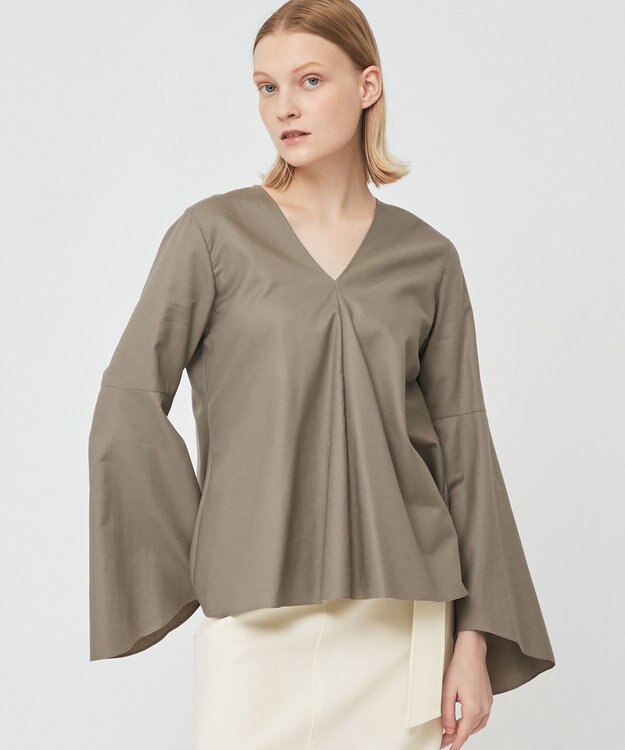 BEIGE， PERSIMMON / フレアーブラウス Slate