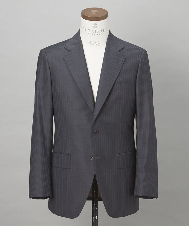GOTAIRIKU 【Loro Piana Fabric】365 通年スーツ(グレー×ストライプ) グレー系1