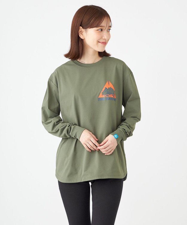 SHARE PARK LADIES 【UNISEX】UVカット アートコラボロングTシャツ〈CAMP〉（S・Mサイズ） カーキ