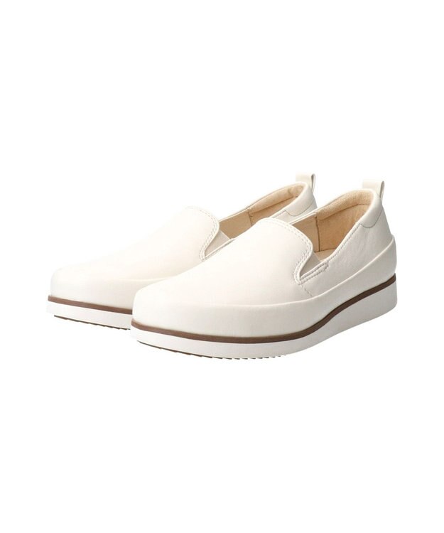 INTER-CHAUSSURES 【BUSSOLA】レザースリッポンスニーカー アイボリー