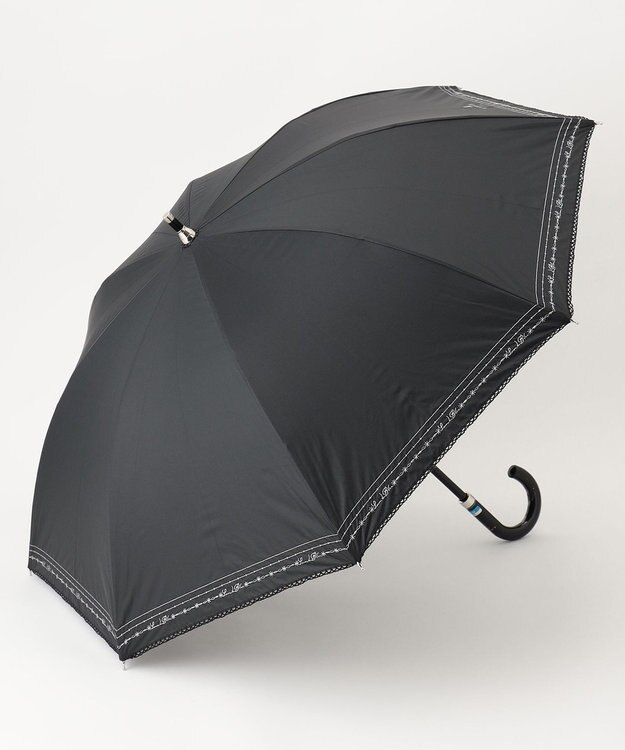 MOONBAT 【ランバン オン ブルー（LANVIN en Bleu）】晴雨兼用日傘 シルバーラメ刺繍 ブラック