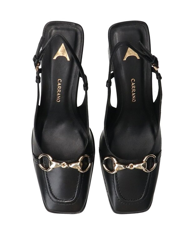 INTER-CHAUSSURES 【CARRANO】ホースビットバックストラップパンプス ブラック