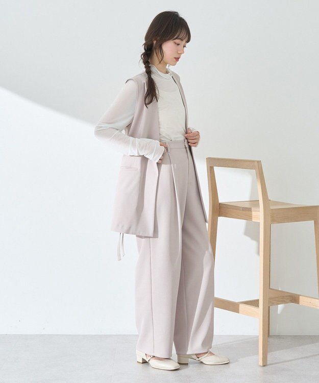 earth music&ecology ショルダータックジレ Beige