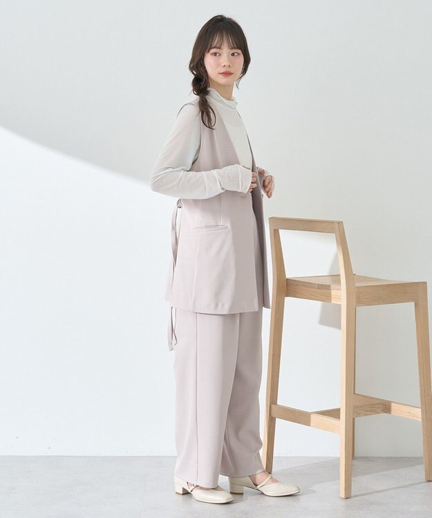 earth music&ecology ショルダータックジレ Beige