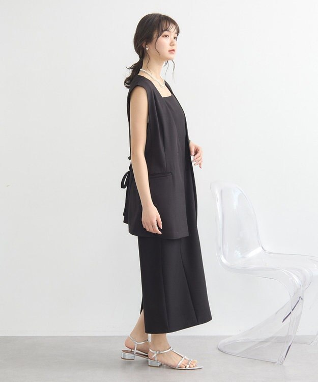 earth music&ecology ショルダータックジレ Black