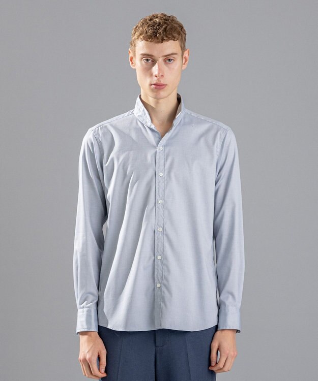 JOSEPH HOMME 80/2オックス　ウイングカラーシャツ サックスブルー系