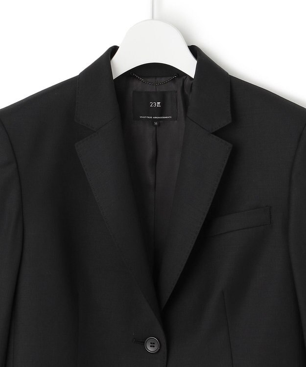23区 【セットアップ対応】ファインネスウール 二つ釦 ジャケット ブラック系