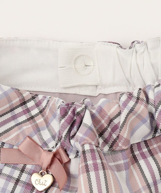 ANY KIDS チェック ガーリー スカパン ローズピンク系