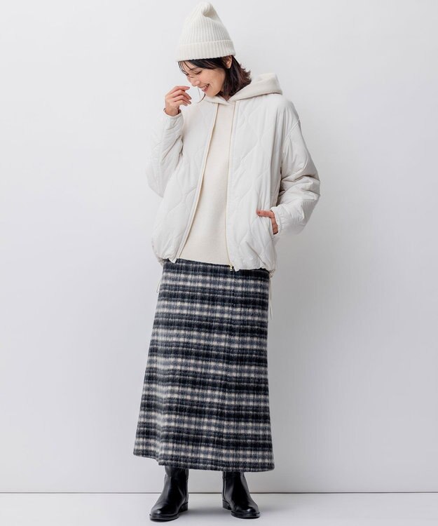 23区 【洗える/撥水加工】中綿 パディング アウター アイボリー系