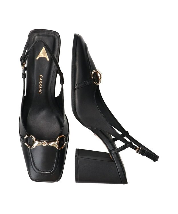 INTER-CHAUSSURES 【CARRANO】ホースビットバックストラップパンプス ブラック