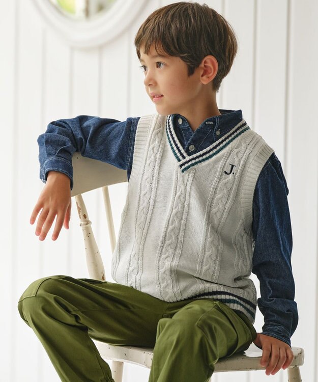J.PRESS KIDS 【140-170cm】5.5オンス ダンガリーシャツ ネイビー系
