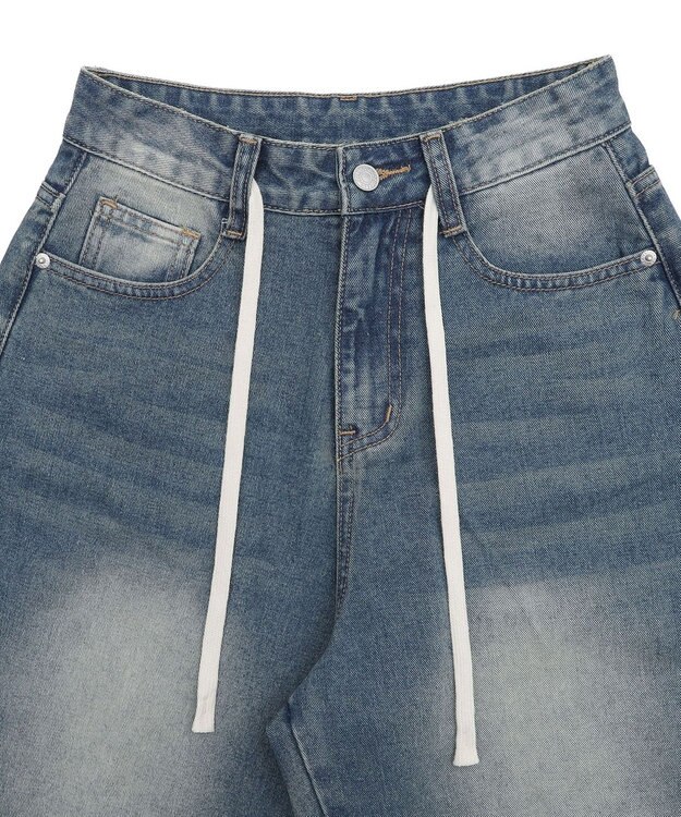 WEGO ブラストデニムハーフパンツ デニム中濃色