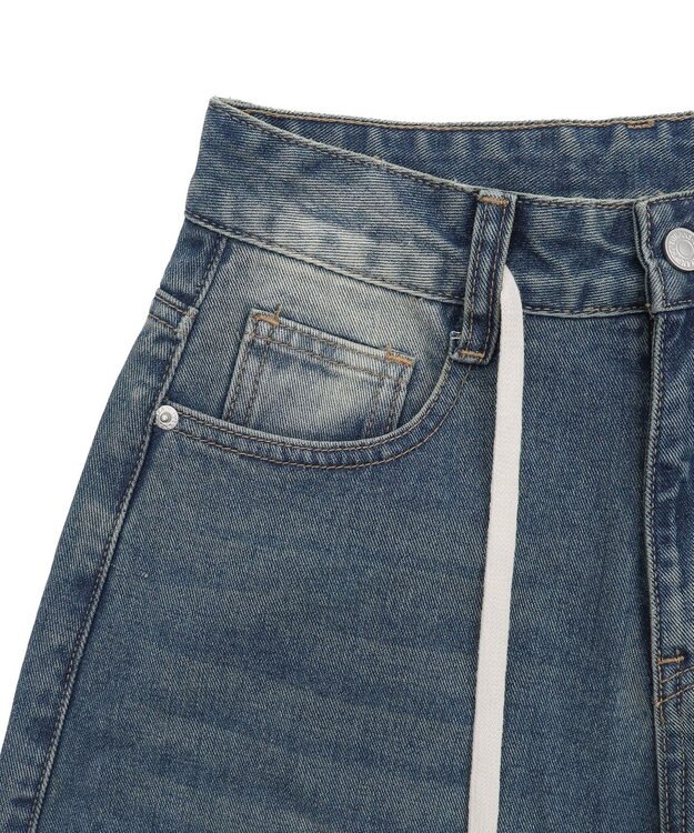 WEGO ブラストデニムハーフパンツ デニム中濃色