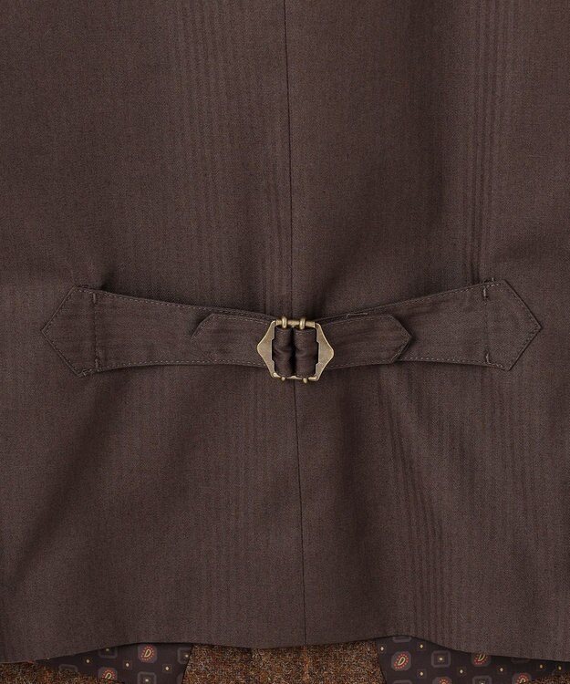 JOSEPH ABBOUD 【ツィード/UKファブリック】ツイード  ウィンドーペン ベスト ダークブラウン系4