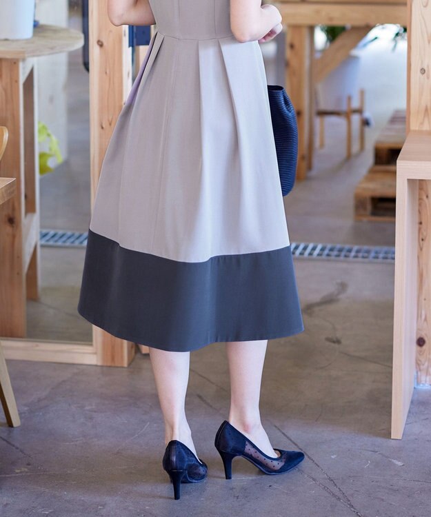 Tiaclasse 【洗える】ボレロ＆ワンピースセット グレー×チャコール