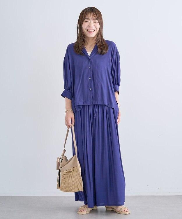 Green Parks 接触冷感シルキータッチローンスカーチョ Blue