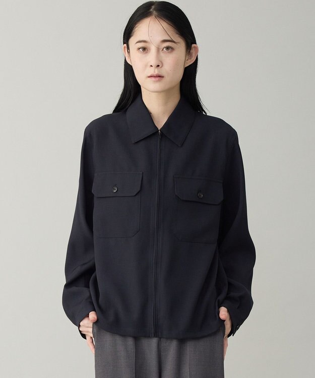 UNFILO MENS 【OCEANS YouTube 掲載/男女兼用】WOOL TOUCH 機能美シャツブルゾン ネイビー