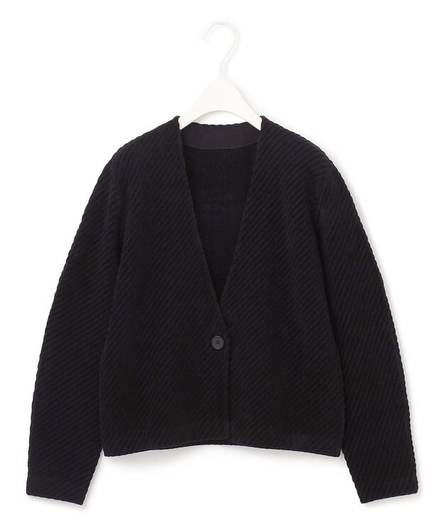 ICB L 【WEB限定カラーあり・洗える】 ジオメトリックパターン カーディガン ブラック系