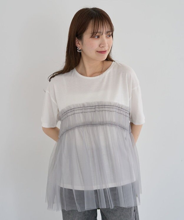 Green Parks ・ＥＬＥＮＣＡＲＥ　ＤＵＥ　チュールドッキングＴＥＥ Gray Mixture