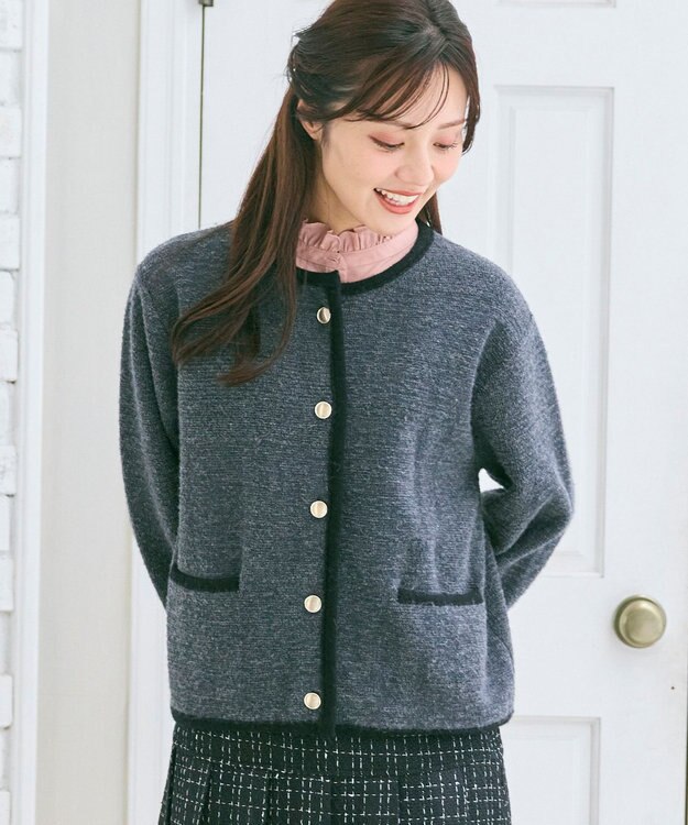 Feroux ブークレー ニット ジャケット グレー系