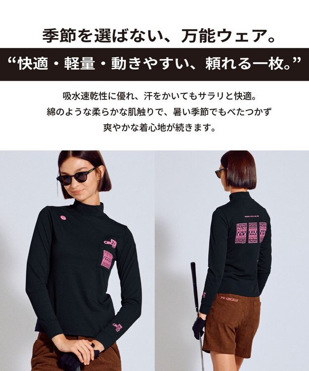 PW CIRCULUS 【吸水速乾 / UV遮蔽率99.5% UVカット / ストレッチ】【WOMEN】DELFT ロングスリーブモックT ゴルフウェア レディース ホワイト系