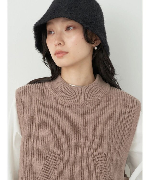 earth music&ecology ＳＥＴ２点　ベスト＋チュニックブラウス Mocha