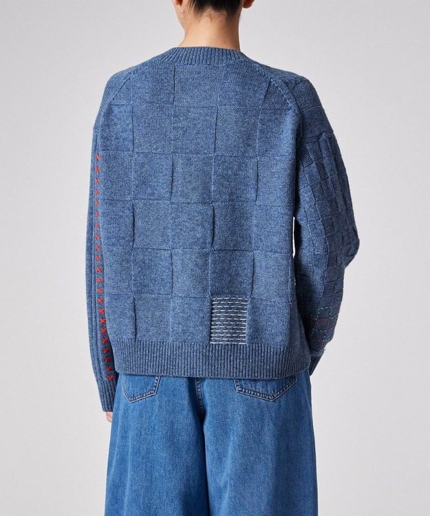 Paul Smith パッチワーク カーディガン グレイッシュブルー