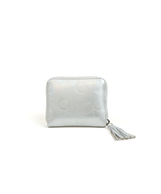 UNBILLION ペルケ perche / ドット型押し・ジャバラカードウォレット シルバー