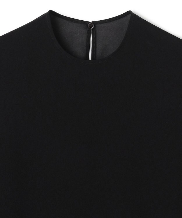 BEIGE， 【洗える】FLEUR / バックシアーノーカラーブラウス Black