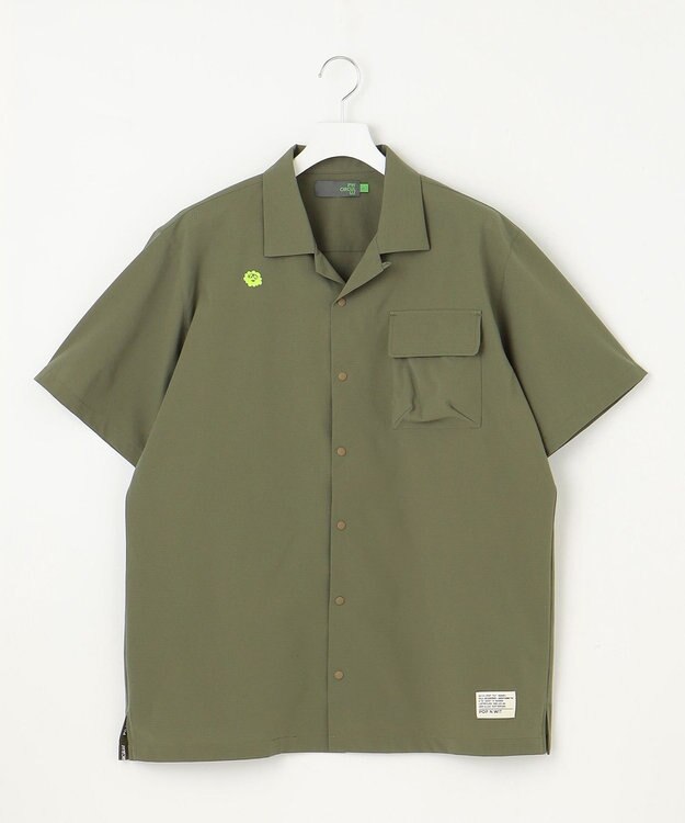 PW CIRCULUS 【高通気 / 軽撥水 / 軽量のDotAir 使用】【MEN】開襟シャツ カーキ系