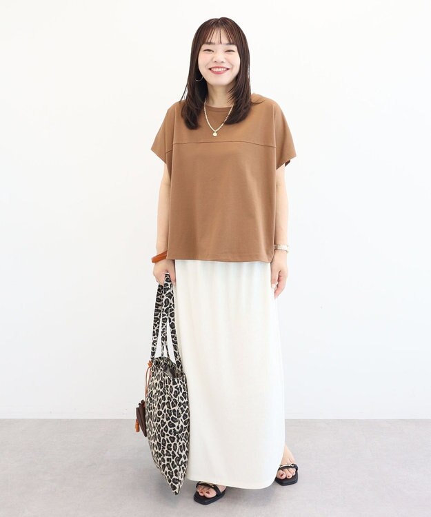 Green Parks 超冷感ドロストフレンチプルオーバー Camel