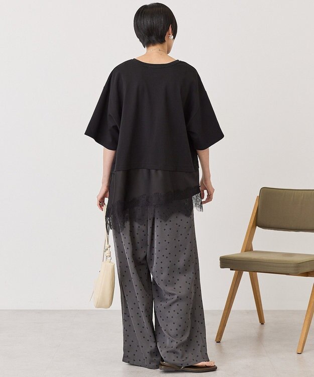 AMERICAN HOLIC レースドッキングＴシャツ Black