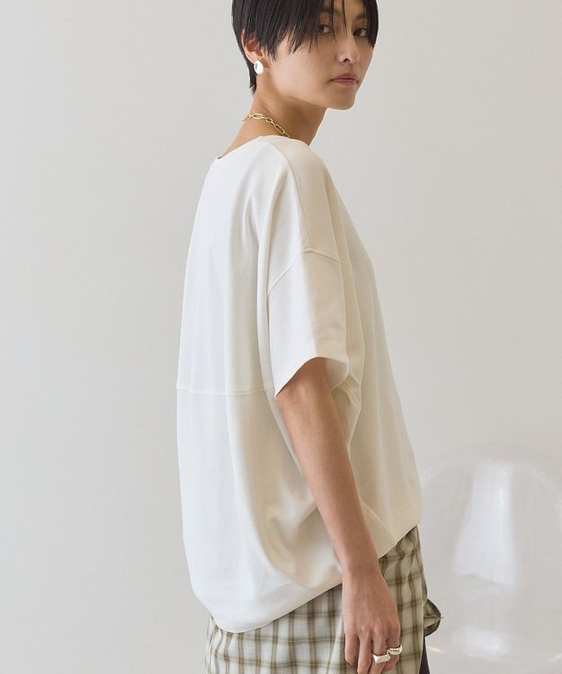 AMERICAN HOLIC 【接触冷感+UVカット】半袖コクーンカットプルオーバー Off White